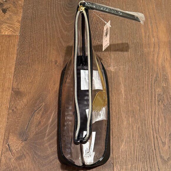 Victoria's Secret NWT Black and Gold Cosmetic 2-Piece Makeup Bag - Picture 5 of 7